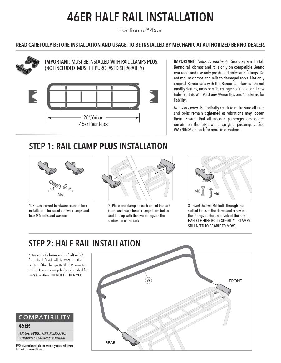 46er Half Rail Installation Manual