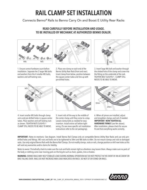 Rail Clamp Set Installation Manual