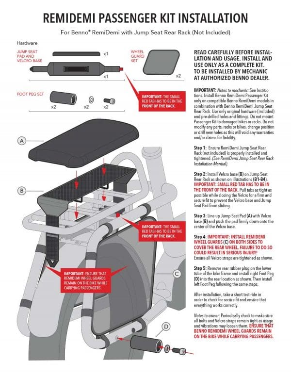 RemiDemi Passenger Kit Installation Manual – With Mesh Wheel Guards